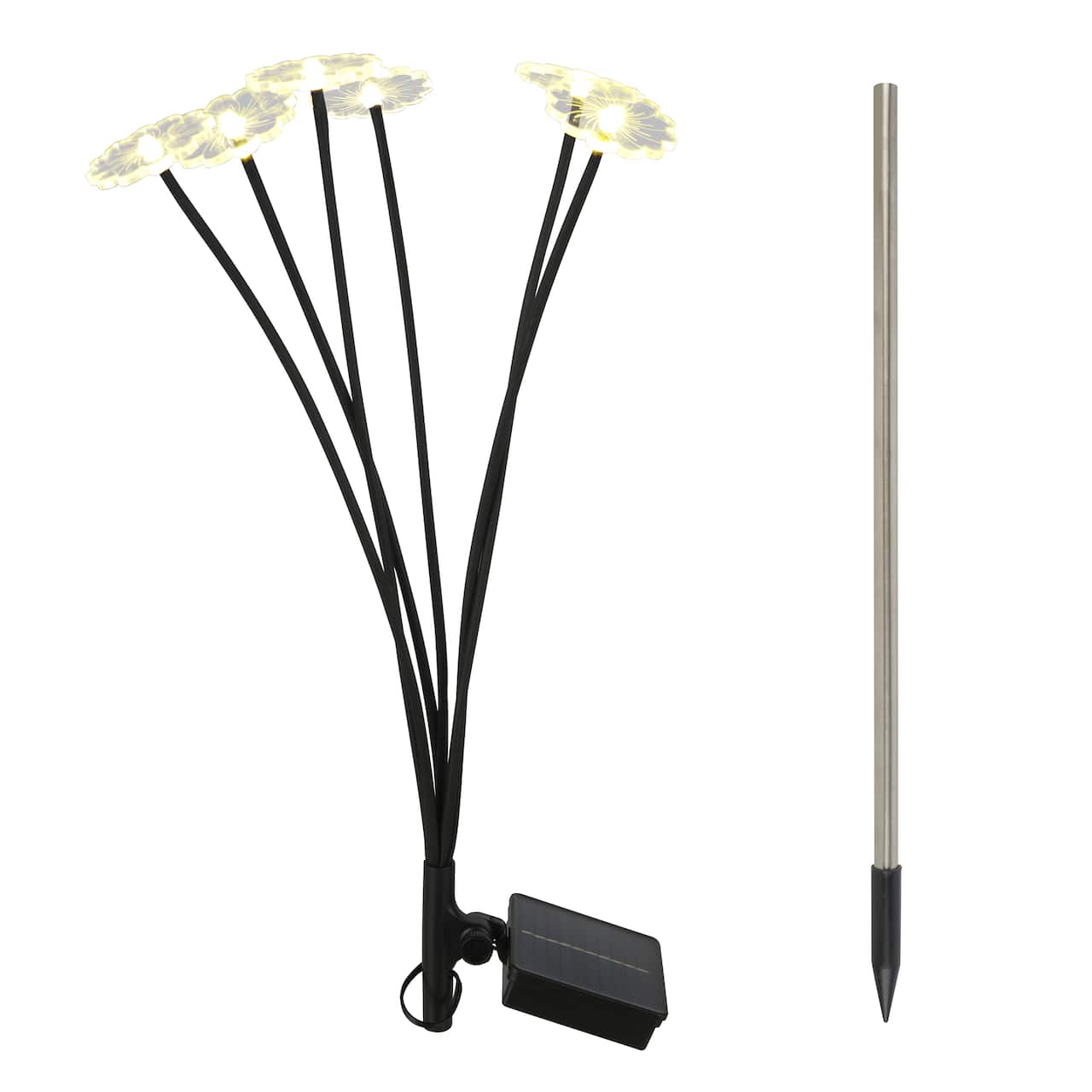 Clear LED Solar Flower Lights Set by Ashland®